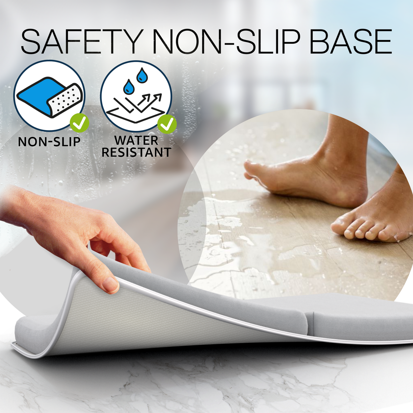 Comfortable Bath Kneeler and Elbow Kneeling Rest Pad for Baby Bathing Parents - Painless Foam Mat with Toy Organizer Pockets - Quick Drying, Foldable