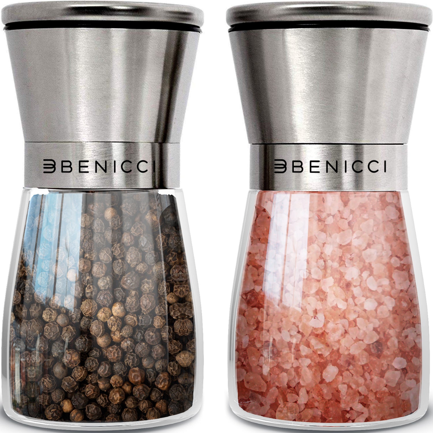 Beautiful Stainless Steel Salt and Pepper Grinder Set of 2