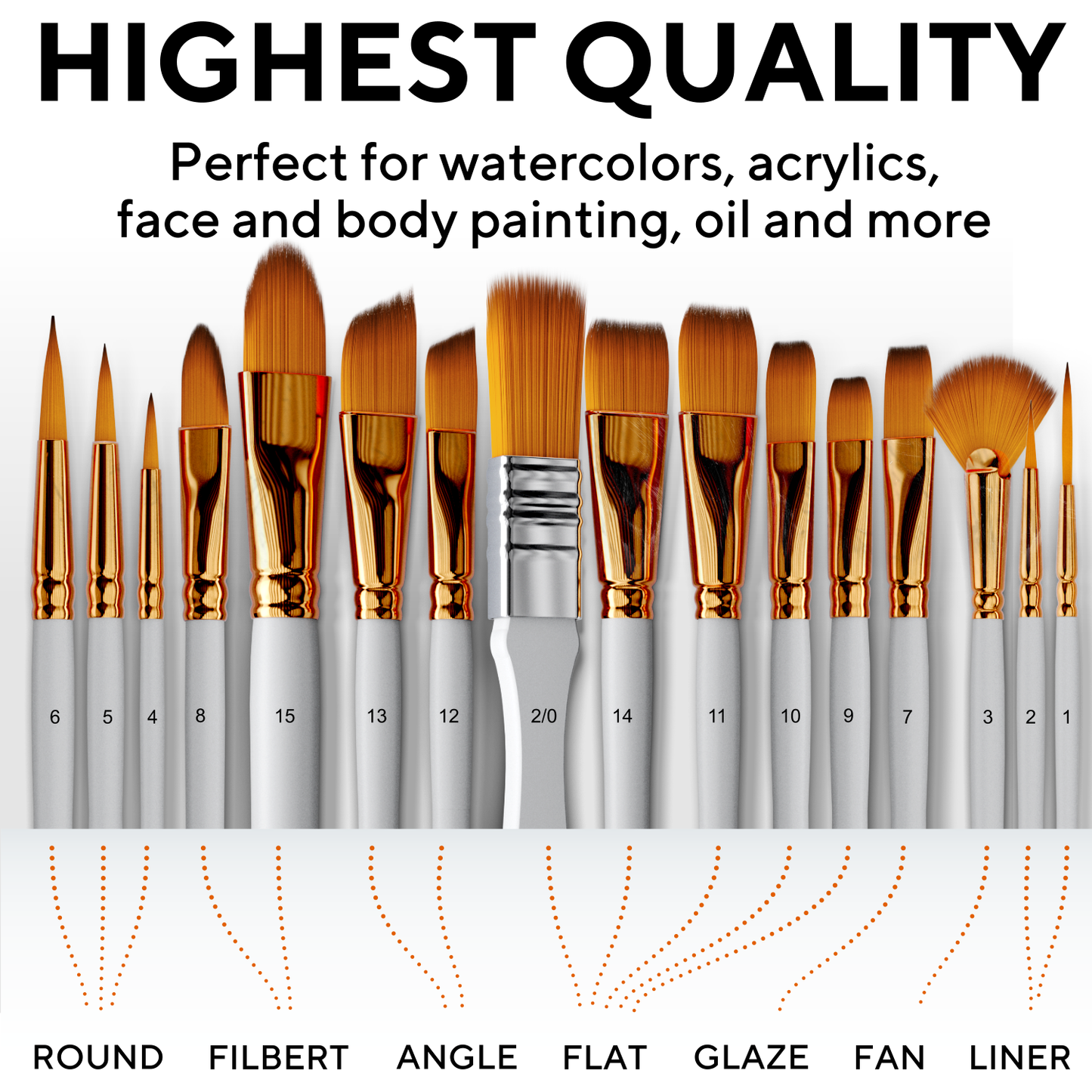16 Pieces Premium Artist Paint Brush Set - Includes Palette Knife, Sponge, Organizing Case - Painting Brushes for Kids, Adults & Professionals - Perfect for Your Watercolor, Oil, Acrylic Painting Art