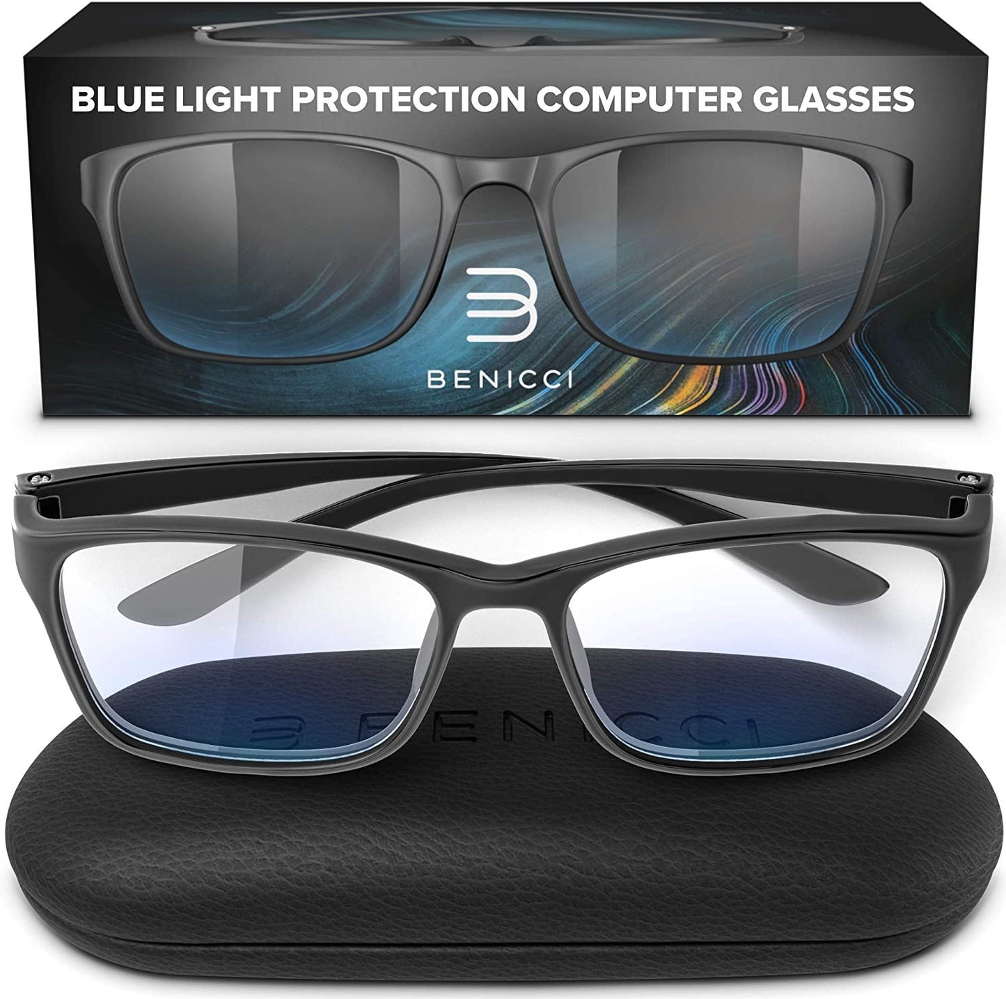 Stylish Blue Light Blocking Glasses for Women or Men - Ease Computer and Digital Eye Strain, Dry Eyes, Headaches and Blurry Vision - Instantly Blocks