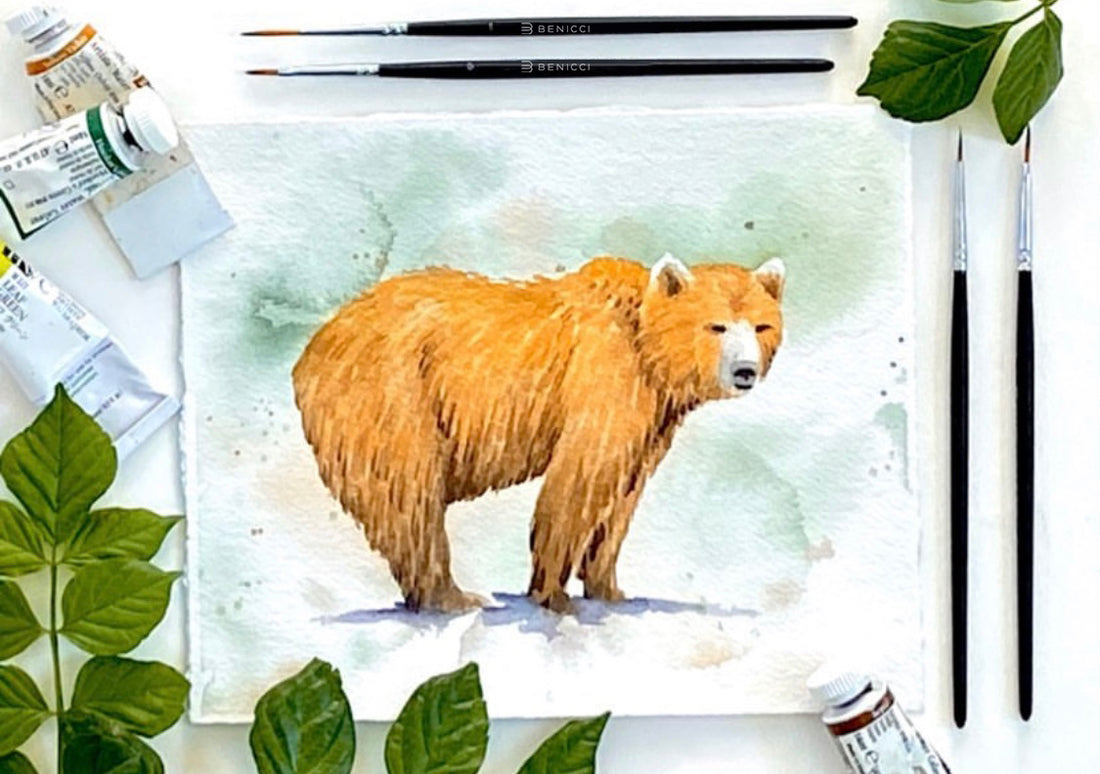How to Draw a Bear. Step-by-Step Watercolor Instruction