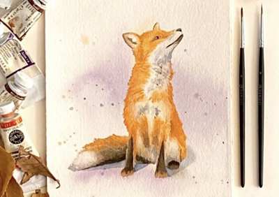 How to Draw a Fox. Step-by-Step Watercolor Instruction