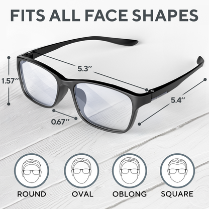Stylish Blue Light Blocking Glasses for Women or Men - Ease Computer and Digital Eye Strain, Dry Eyes, Headaches and Blurry Vision - Instantly Blocks
