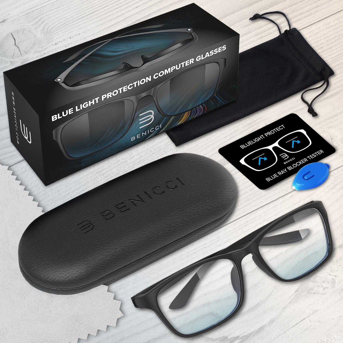 Stylish Blue Light Blocking Glasses for Women or Men - Ease Computer and Digital Eye Strain, Dry Eyes, Headaches and Blurry Vision - Instantly Blocks