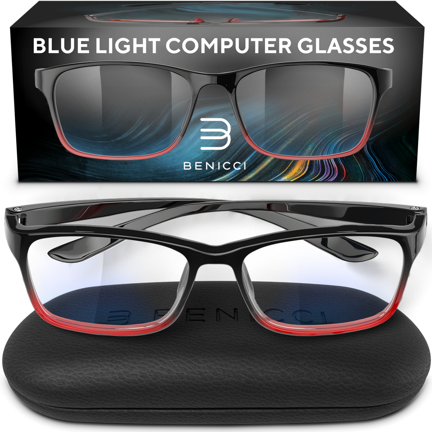 Stylish Blue Light Blocking Glasses for Women or Men - Ease Computer and Digital Eye Strain, Dry Eyes, Headaches and Blurry Vision - Instantly Blocks