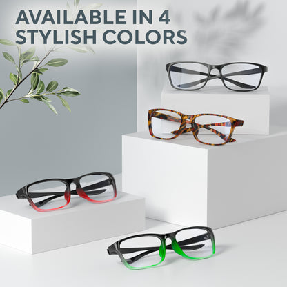 Stylish Blue Light Blocking Glasses for Women or Men - Ease Computer and Digital Eye Strain, Dry Eyes, Headaches and Blurry Vision - Instantly Blocks