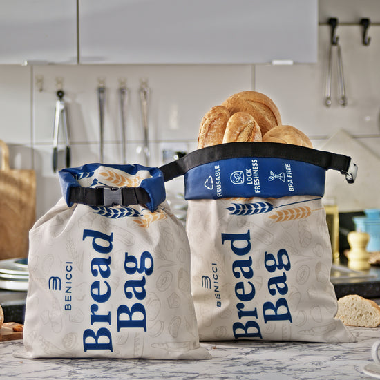 bread bags, Storage of Homemade Sourdough Loaf Bread, Extra Large & Food Grade Bags, Special Double-Lock for Longer Freshness, Freezer Safe Bags for Bread Lovers