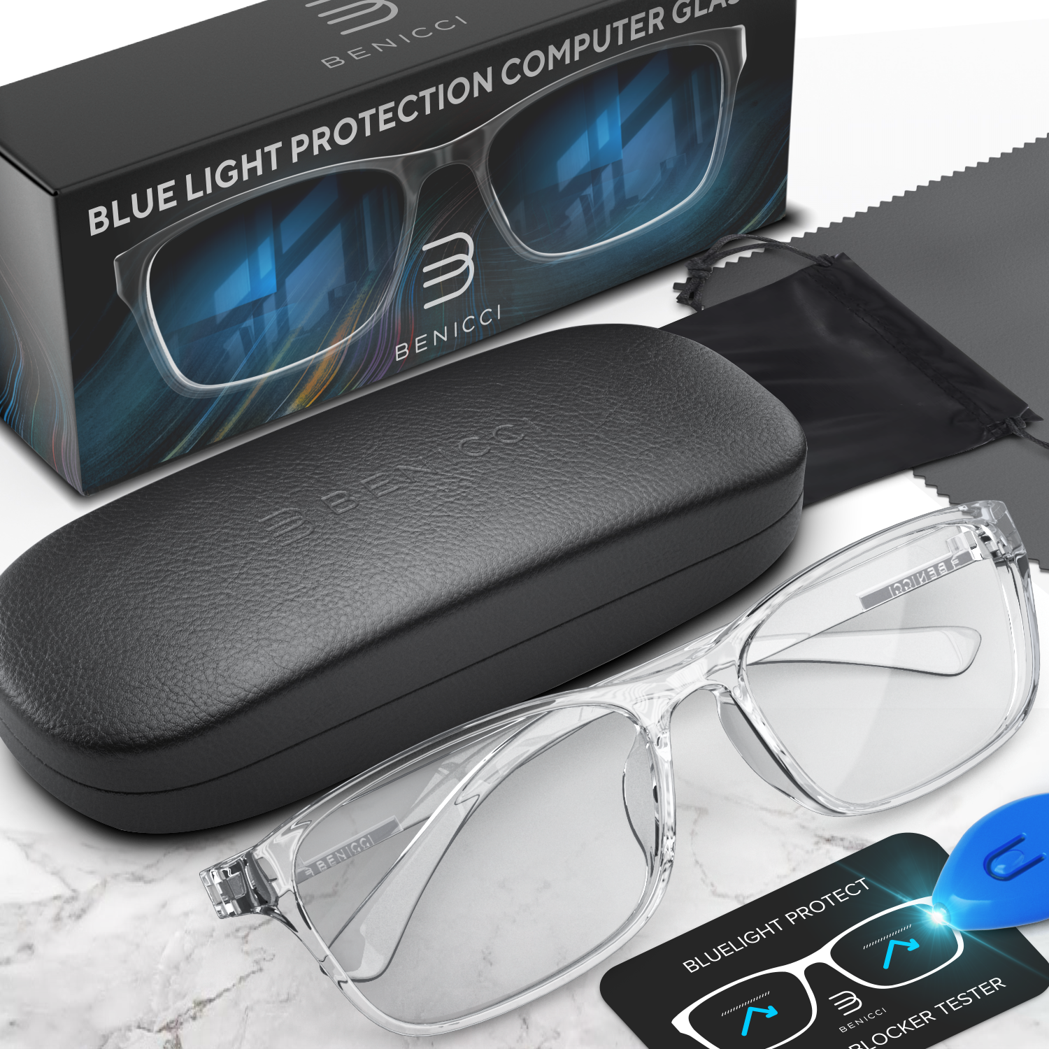 Stylish Blue Light Computer Blocking Glasses for Men and Women - Ease -  Benicci