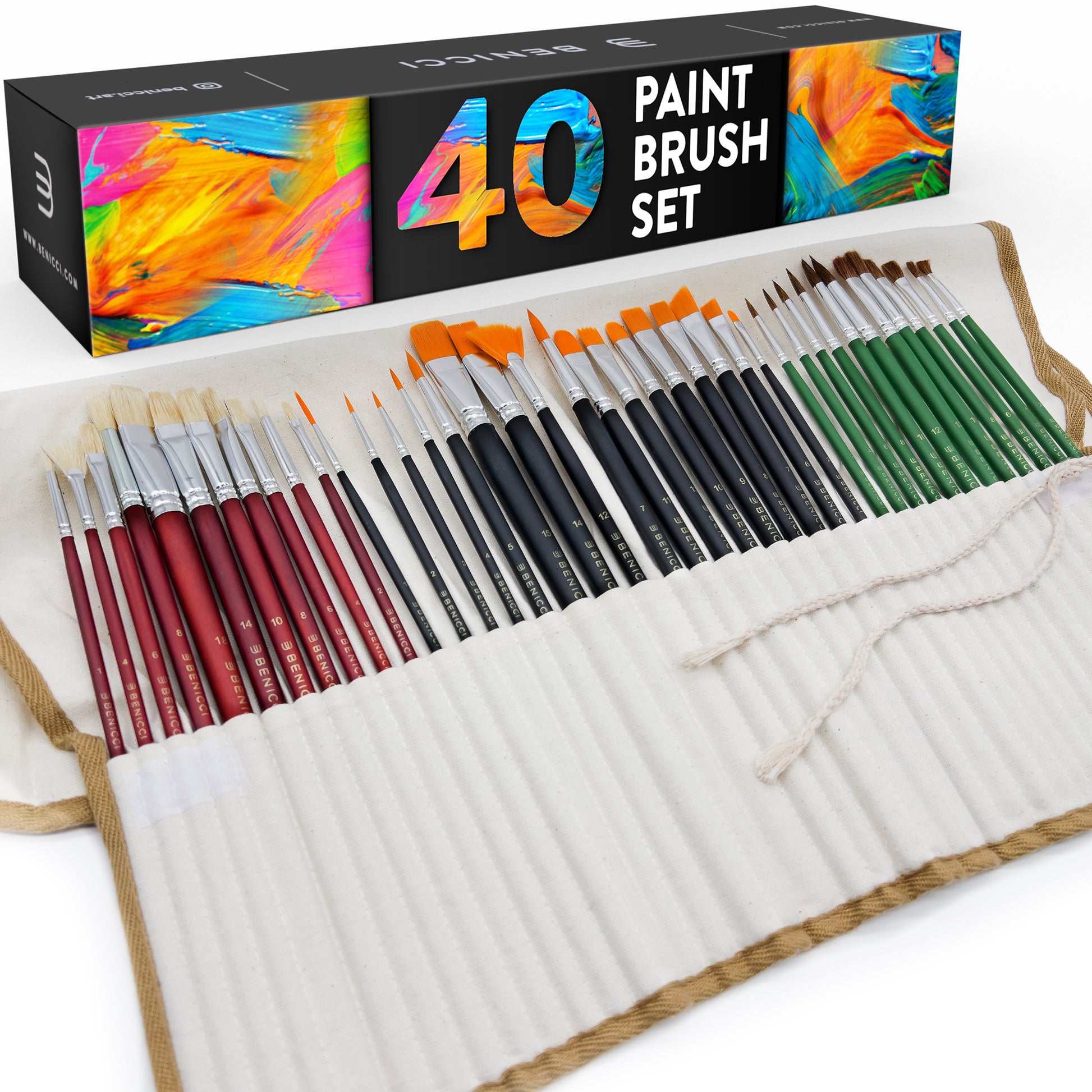 Premium Quality Acrylic Paint Set 24 Colors - (1.28oz, 38ml) - with 6 –  Benicci