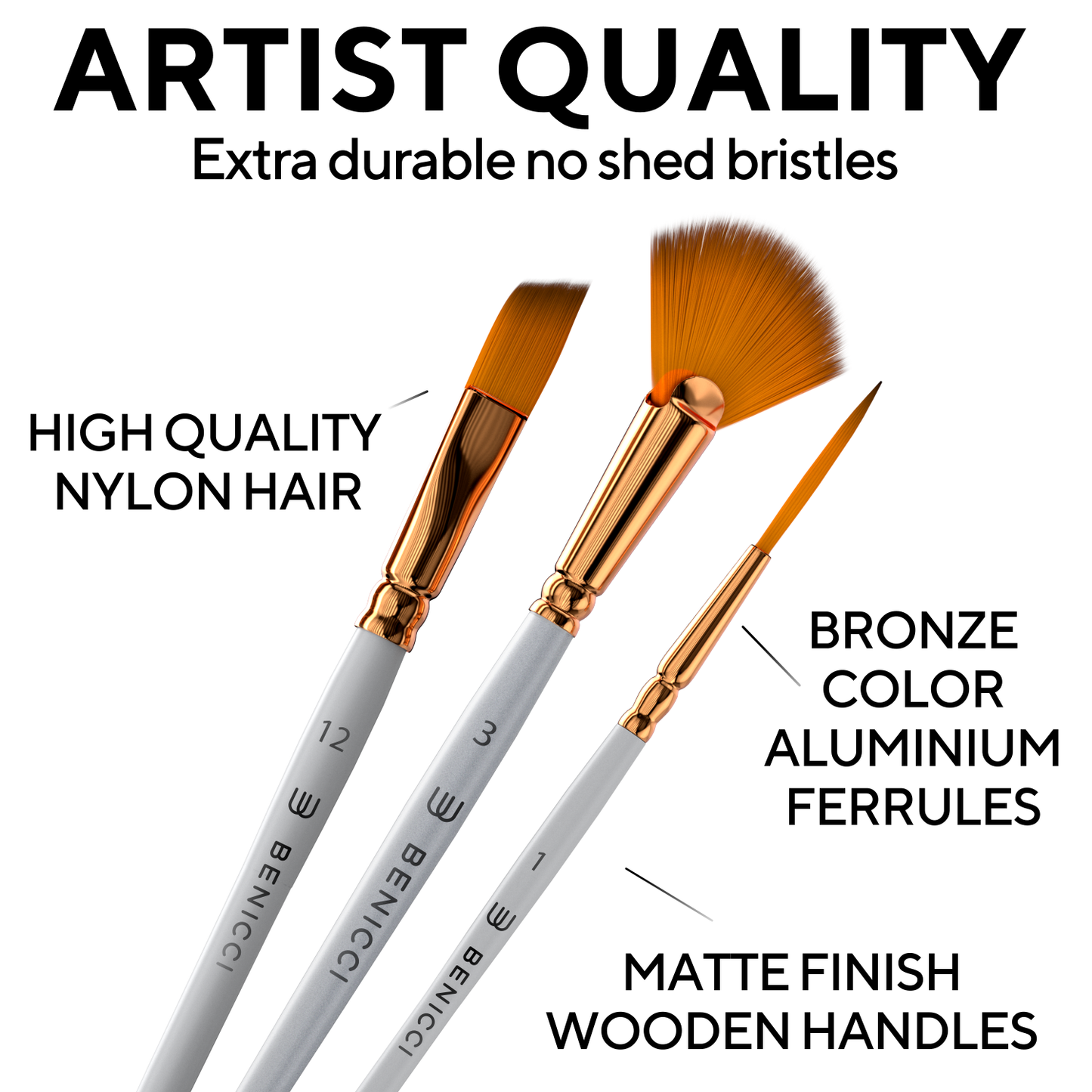 Artist Paint Brush Set of 16 - Includes Spatula Palette Knife, Sponge & Organizing Case - Premium Paint Brushes for Acrylic Painting, Watercolor, Oil - Perfect for Kids, Adults or Professionals