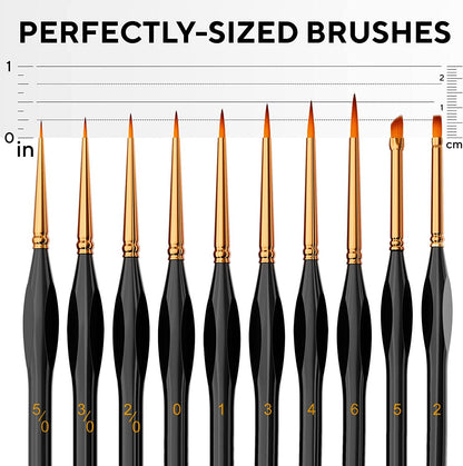 Detail Paint Brush Set - 12 Miniature Brushes for Fine Detailing